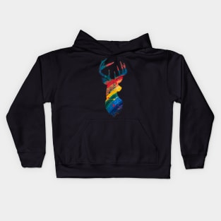 Abstract painting of a stag bust - deer Kids Hoodie